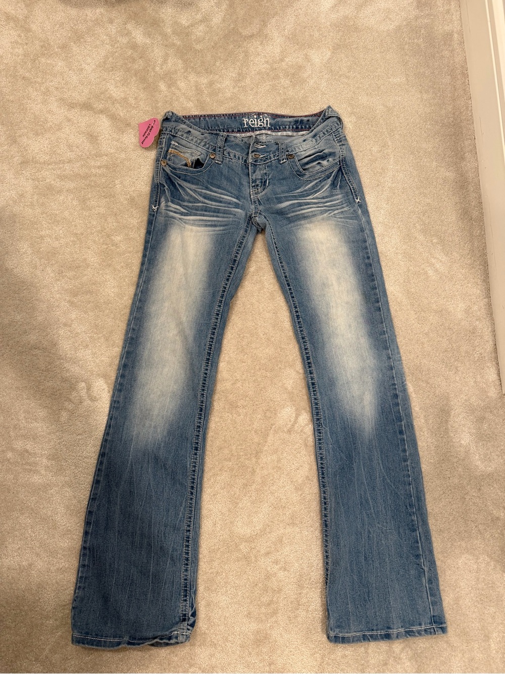 Reign Light Blue Bootcut Jeans with Faded Detailing